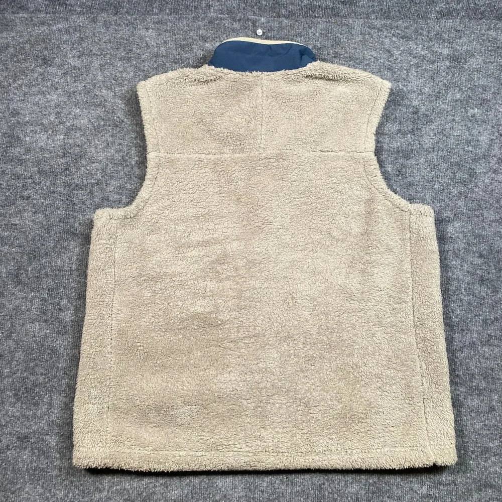 The North Face Mens Campshire Sherpa Fleece Vest Beige Navy Blue XL NF0A39NO